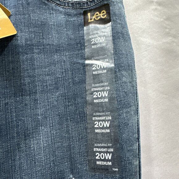 LEE Slimming Fit Slim Straight Pull On Jeans Womens 20W Dark Wash Denim NWT - Picture 13 of 16